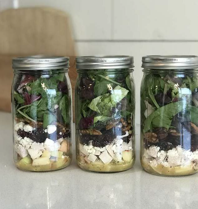Apple Walnut Salad in a Jar (Mason Jar Salad Recipe)