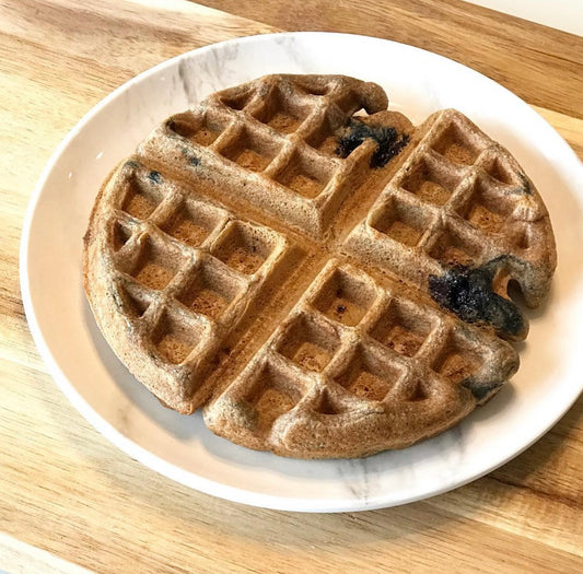 Almond Butter Blueberry Waffles