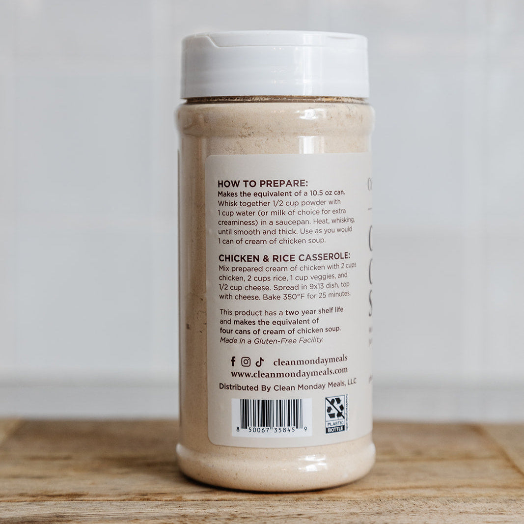 Cream of chicken soup mix by clean monday meals on wooden top