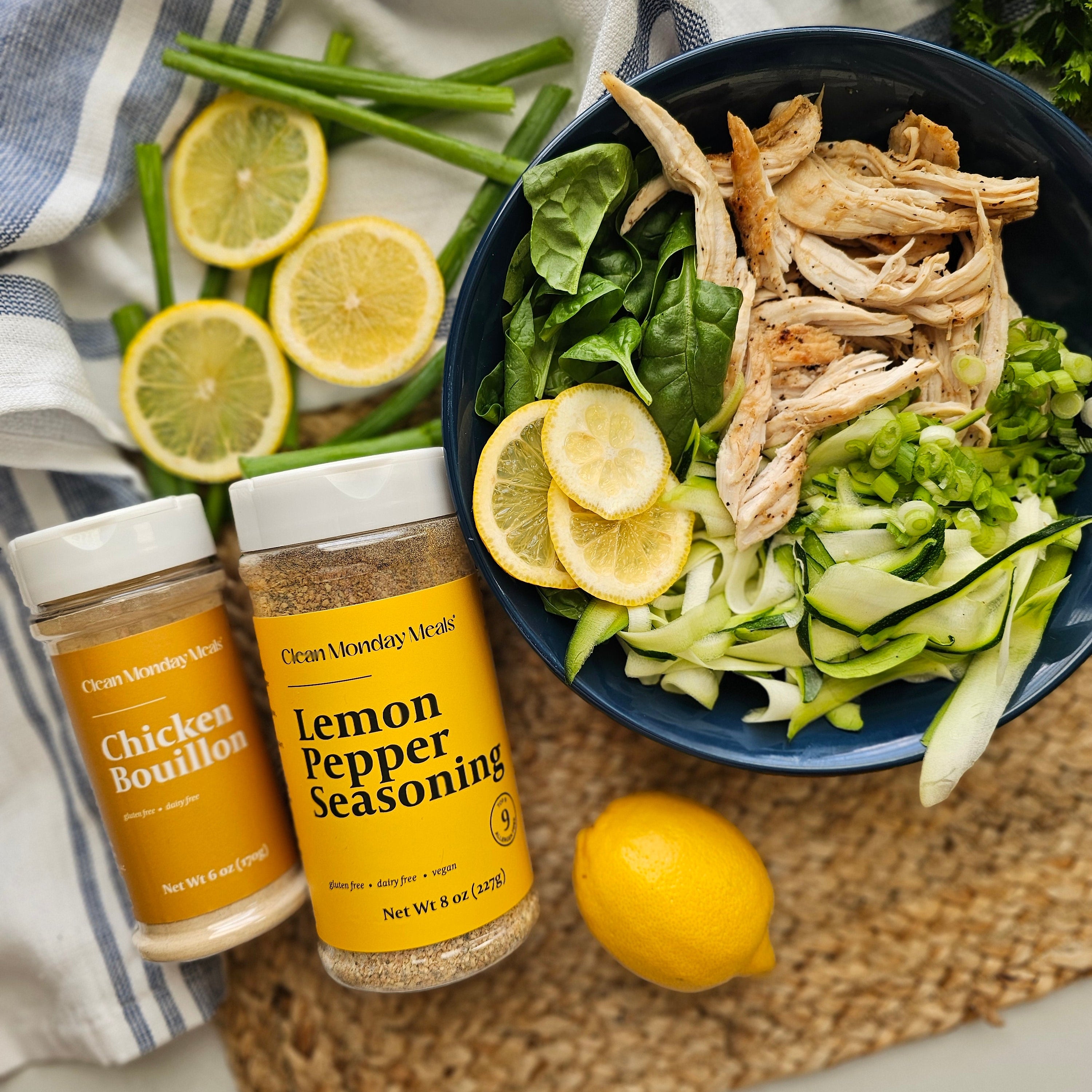 Lemon-Pepper Chicken Broth Bowl
