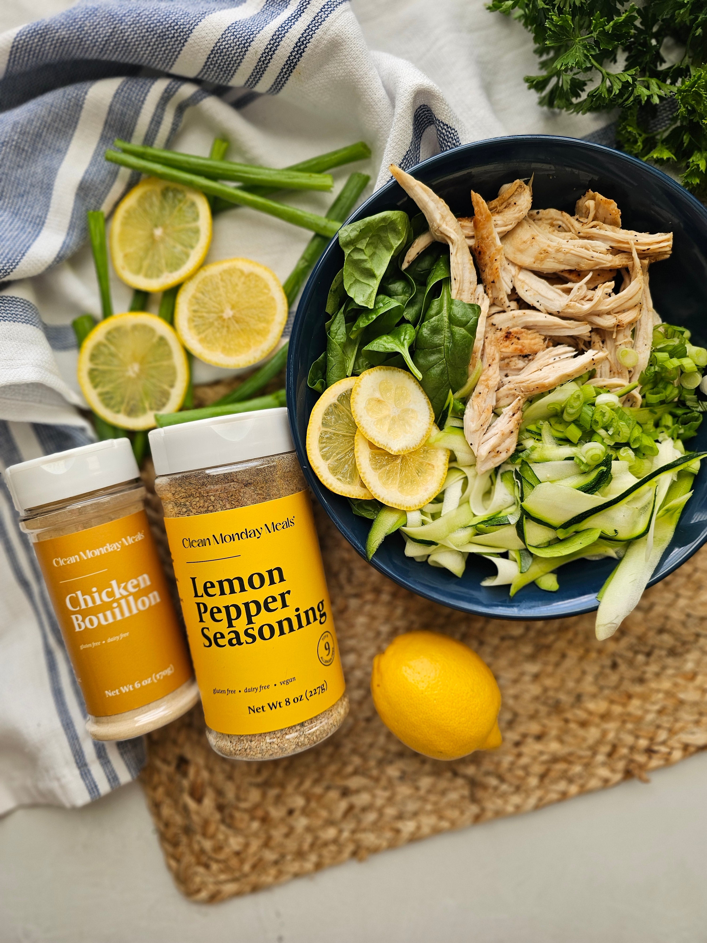 Lemon-Pepper Chicken Broth Bowl