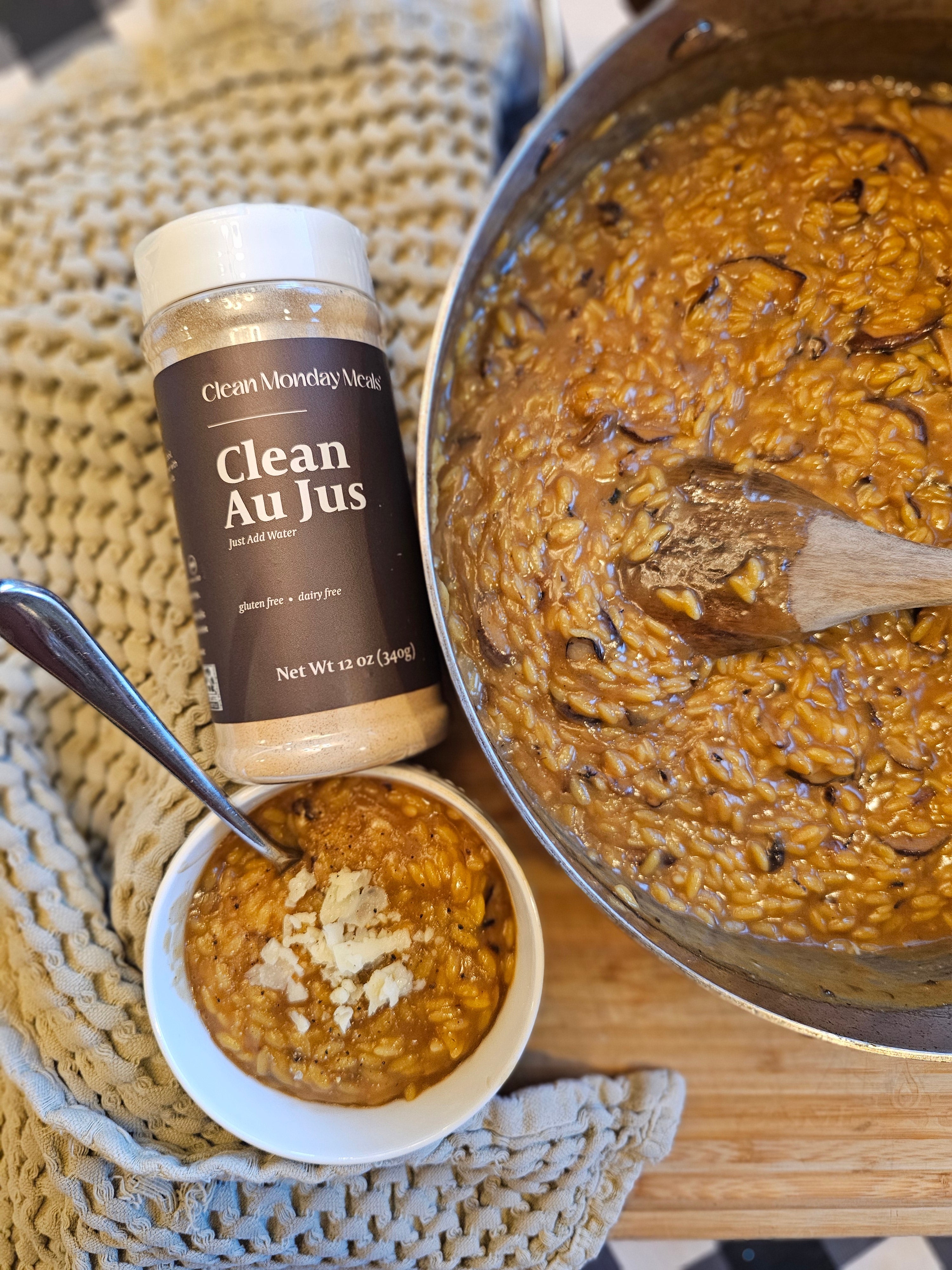 Creamy Au Jus Mushroom & Shallot Orzo