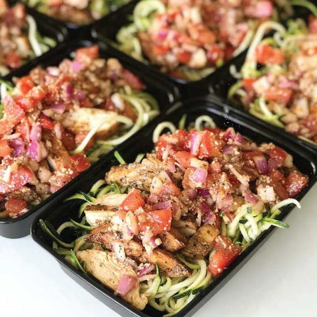Chicken Bruschetta Zoodle Bowls 