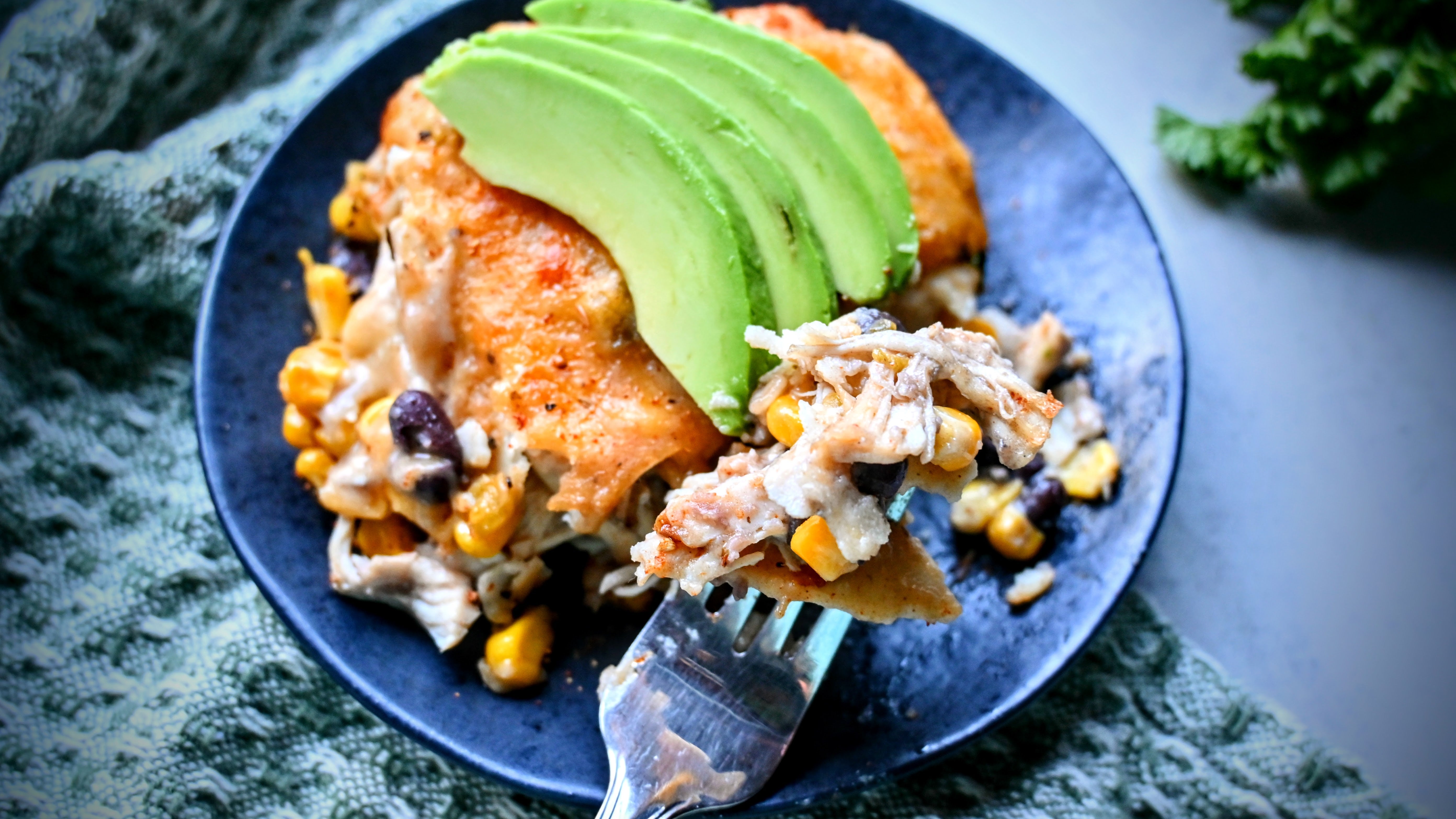 Gluten-Free Green Chile Chicken Enchilada Casserole