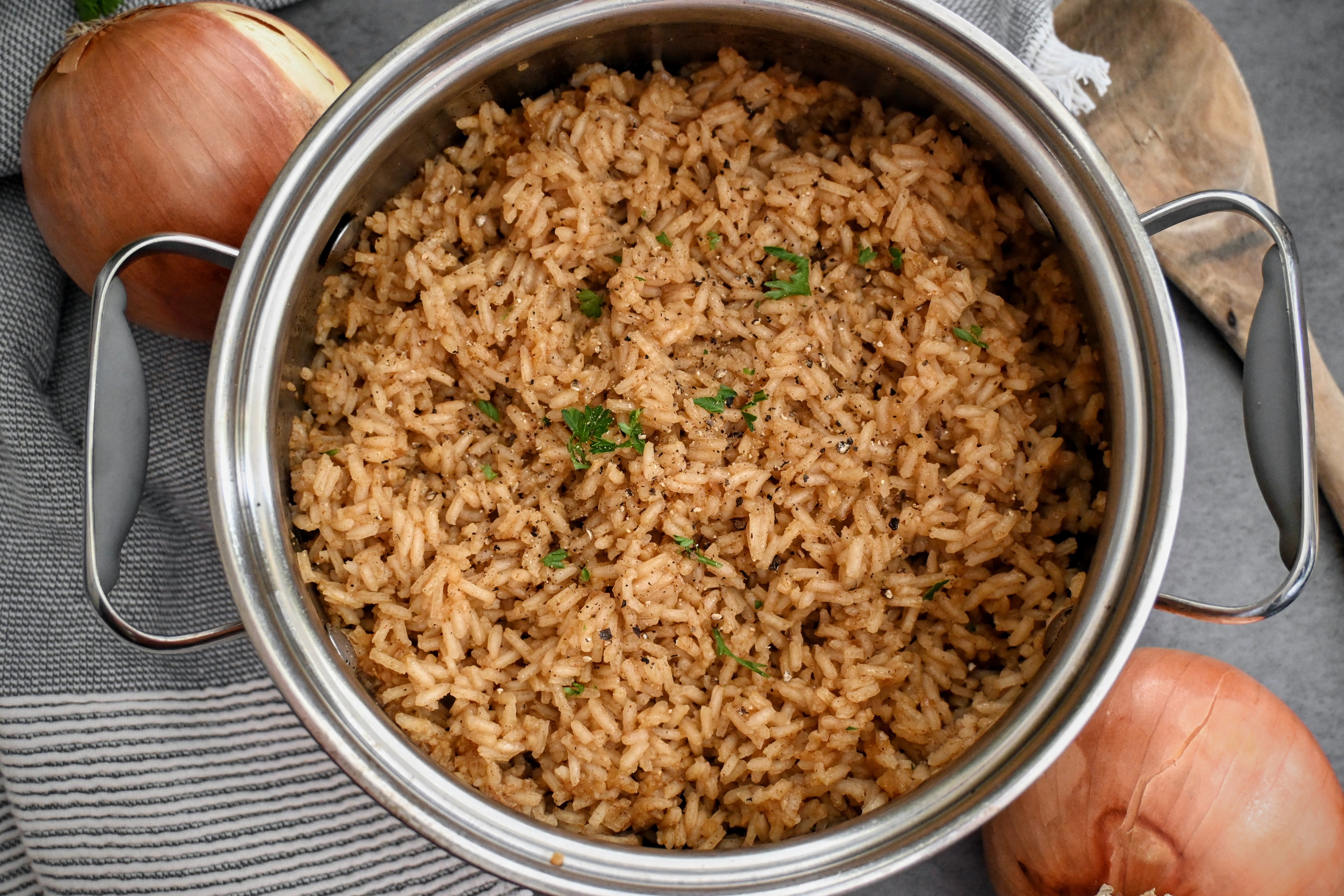 Browned Butter French Onion Rice