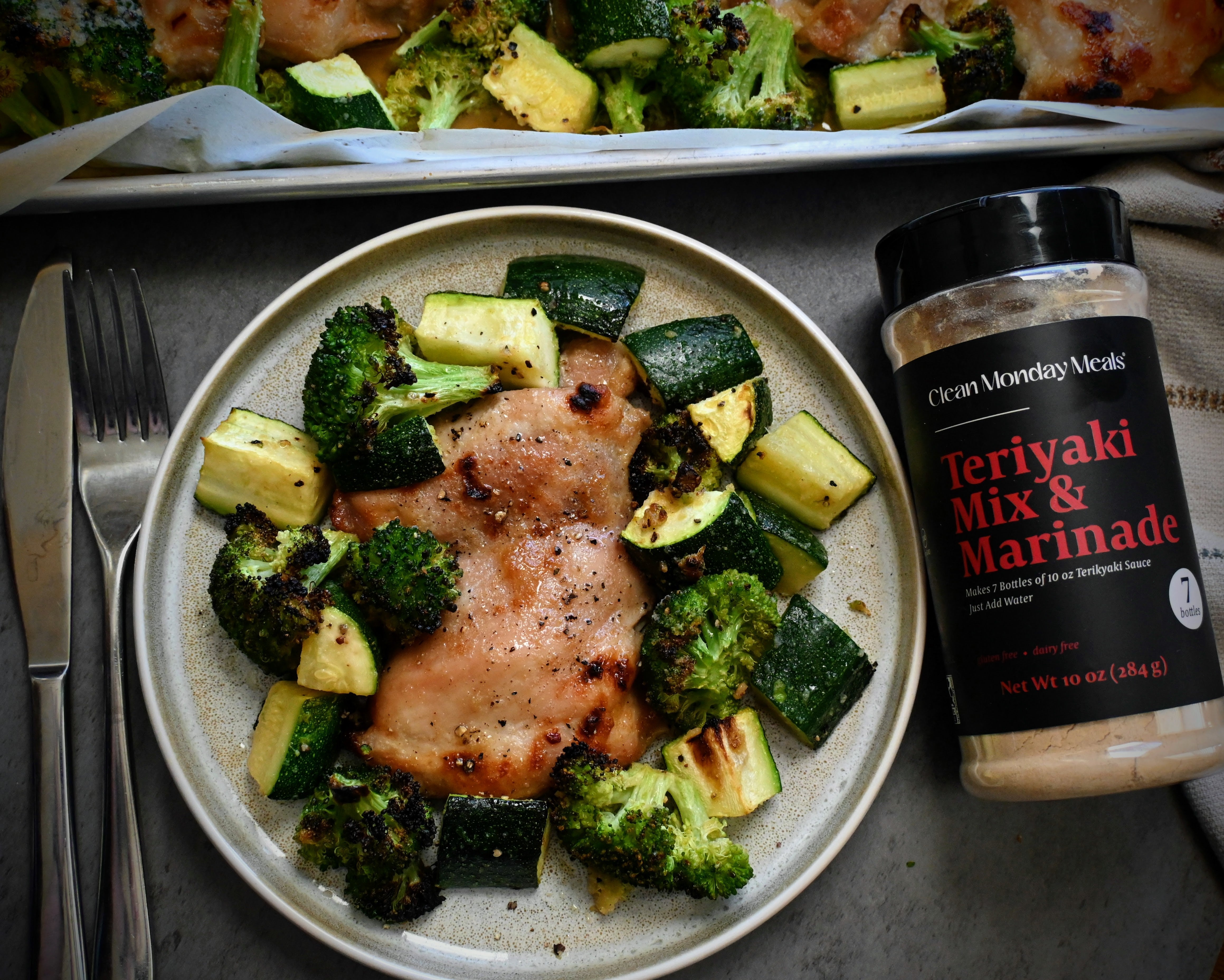 Sheet Pan Teriyaki Chicken, Zucchini, and Broccoli