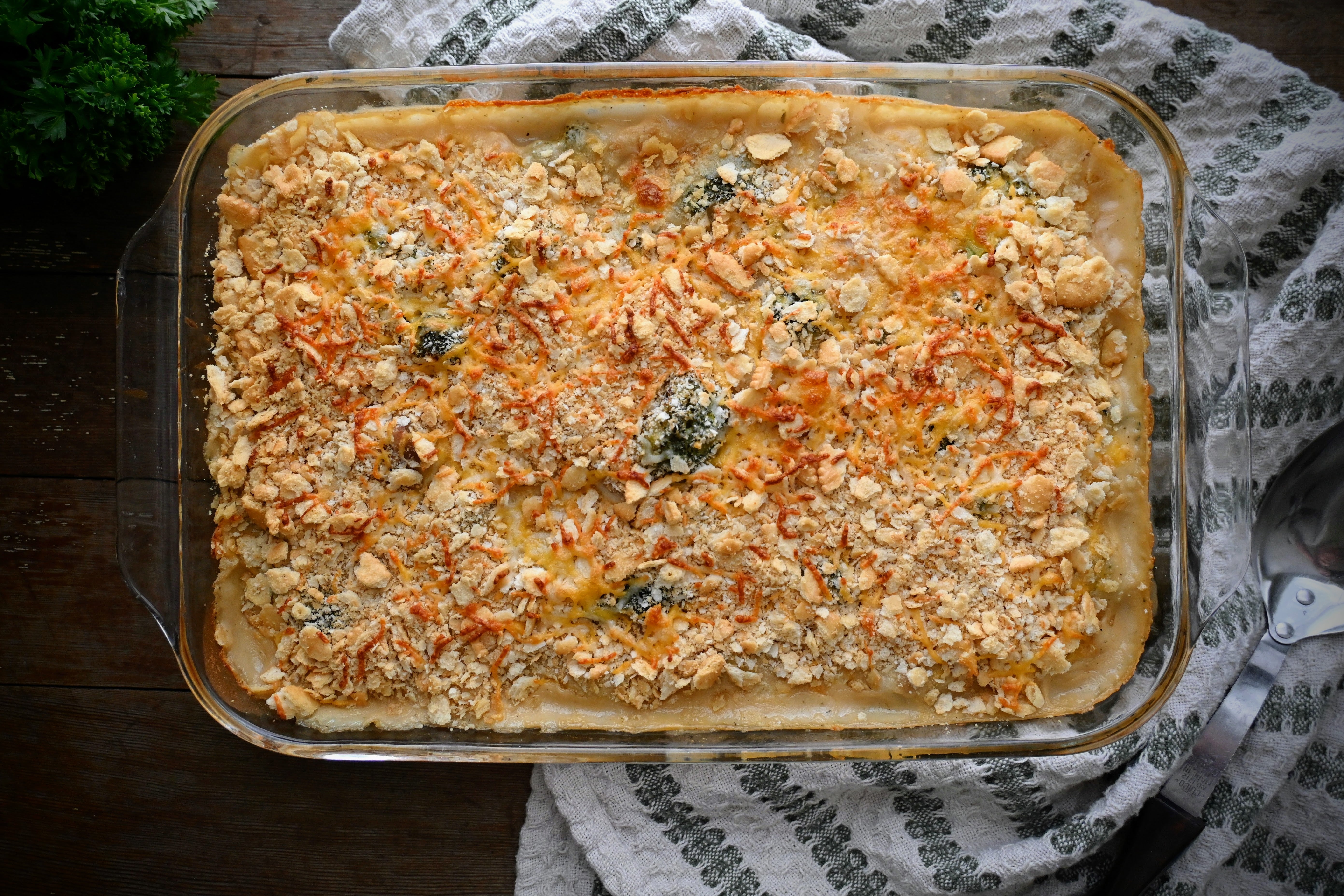 One-Dish Creamy Chicken, Rice, & Broccoli Bake