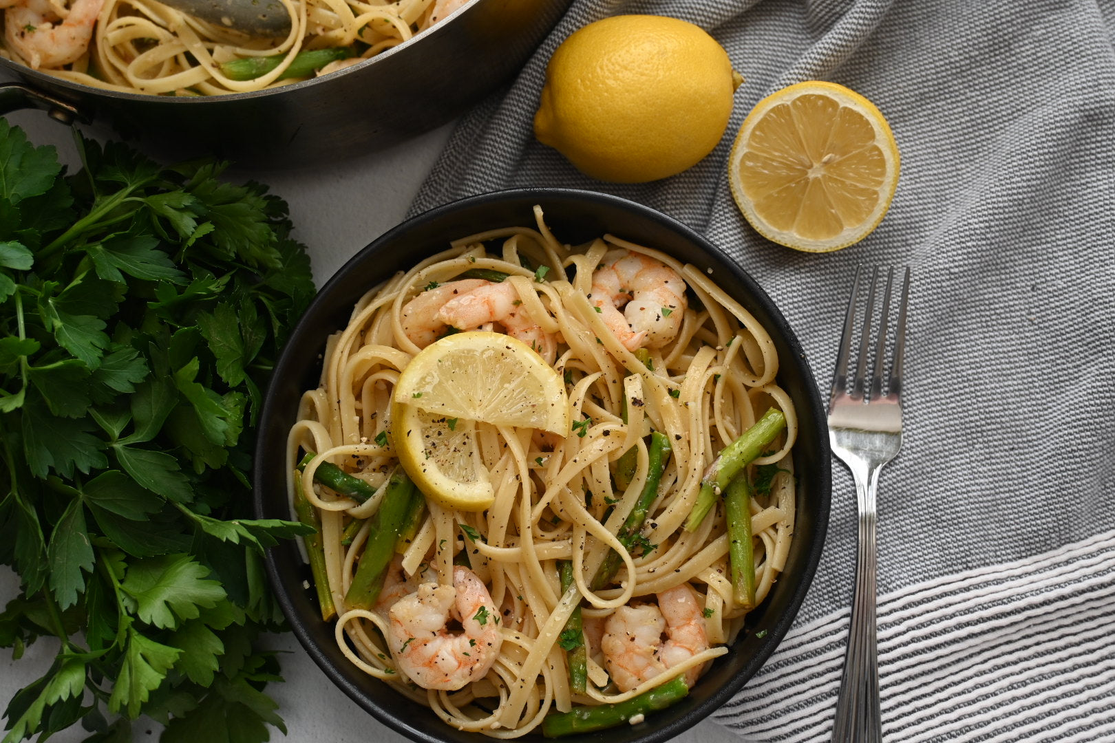 Lemon Pepper Shrimp & Fettuccine