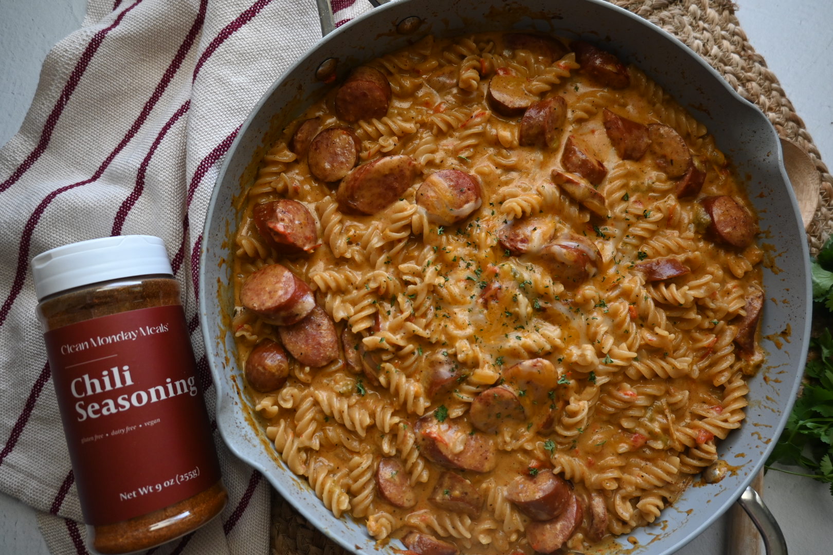 One-Pan Queso Sausage Pasta