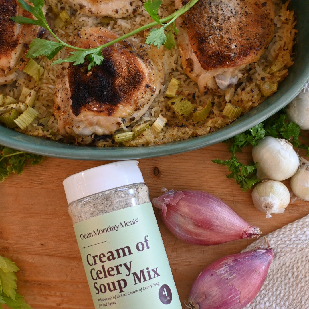 Cream of Celery Chicken & Rice Casserole