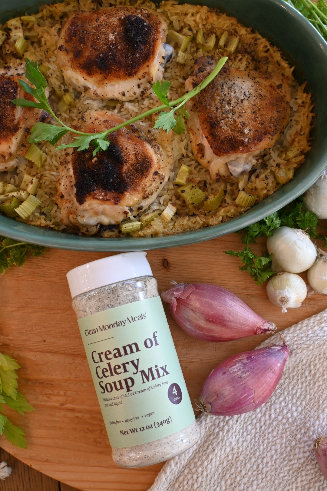 Cream of Celery Chicken & Rice Casserole