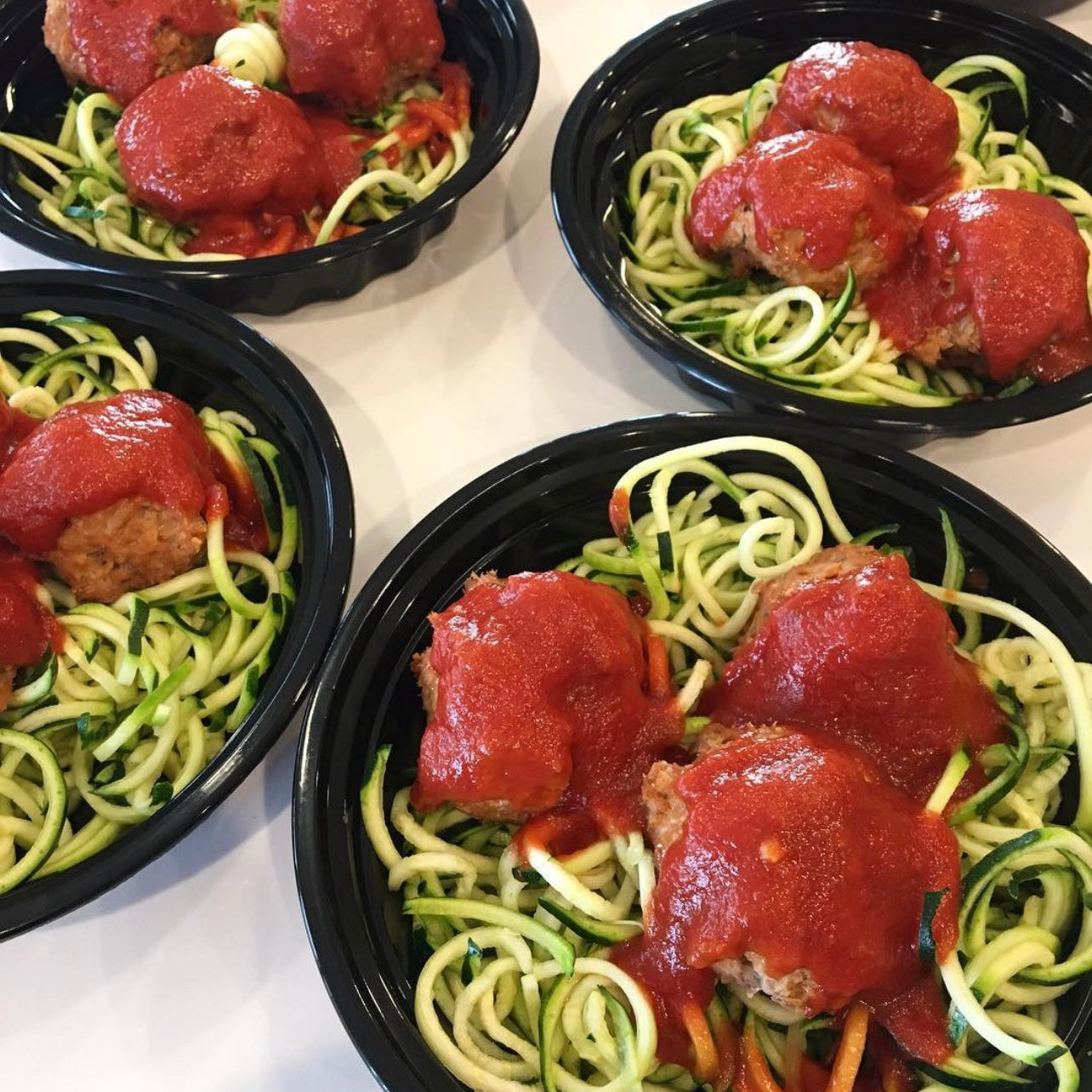 Zucchini Noodles with Turkey Meatballs and Sauce