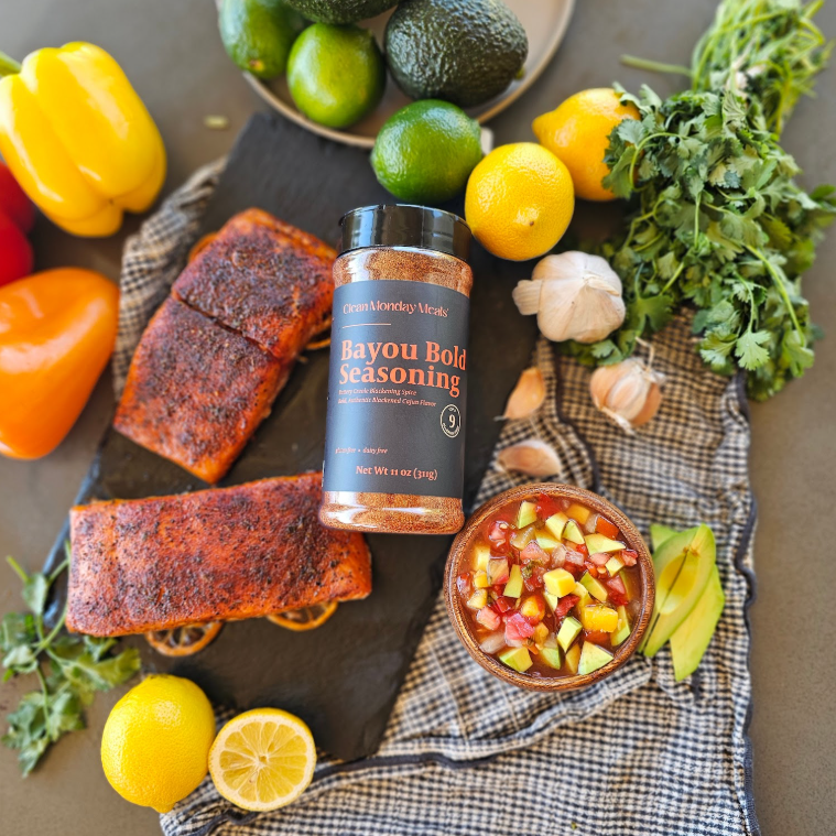 Blackened Salmon over Arugula
