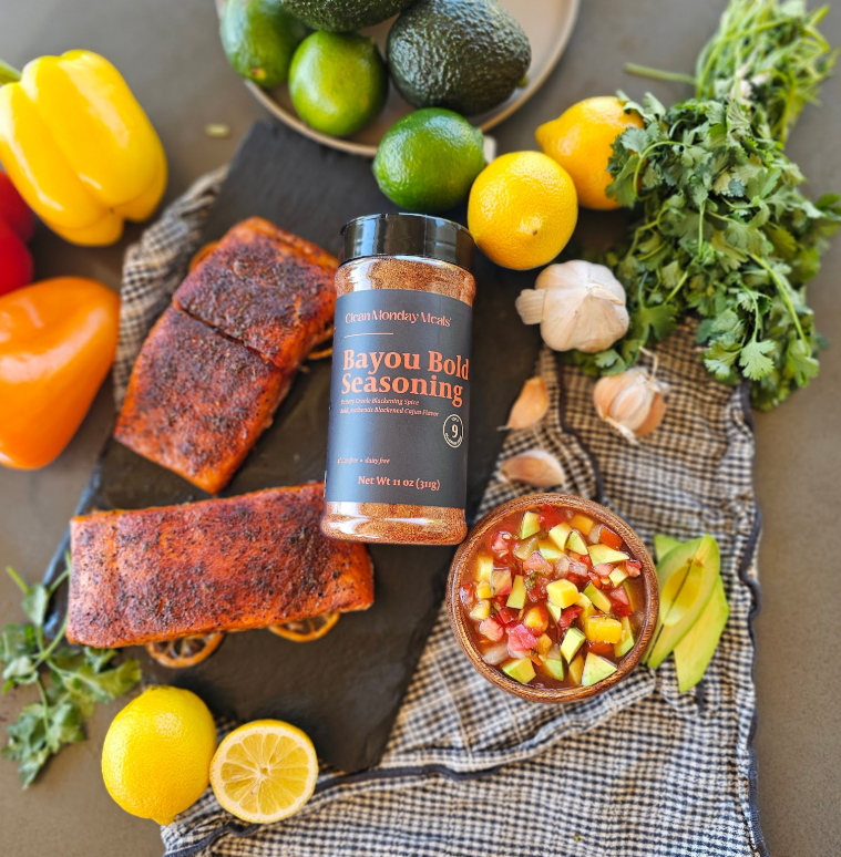 Blackened Salmon over Arugula