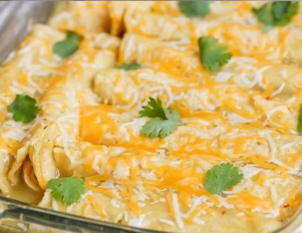 Creamy White Chicken Enchiladas