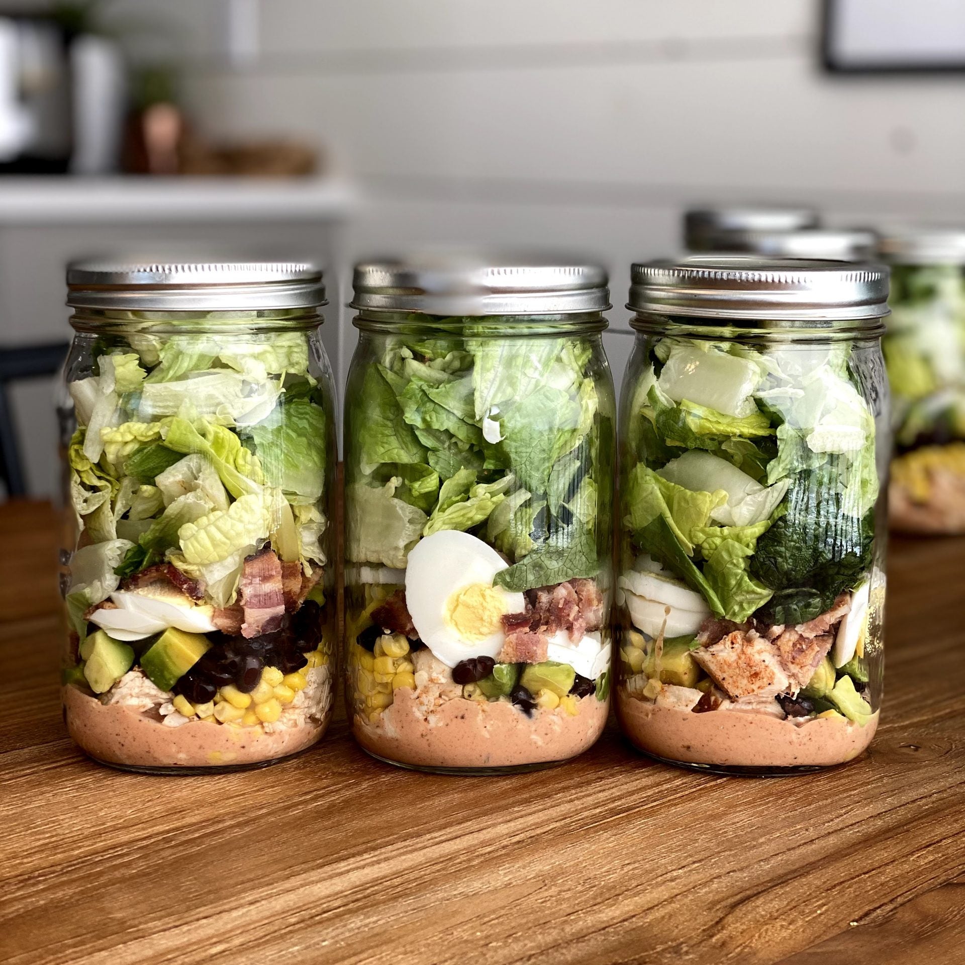 Gluten-Free BBQ Chicken Mason Jar Salad
