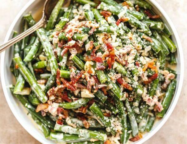 Green Bean Casserole with Bacon and Parmesan