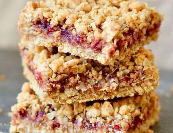 Raspberry Oat Bars