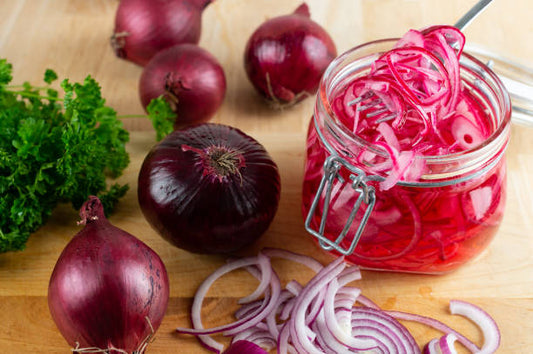 Homemade pickled onions