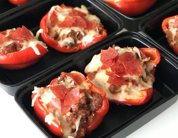 Sausage & Pepperoni Pizza Stuffed Peppers