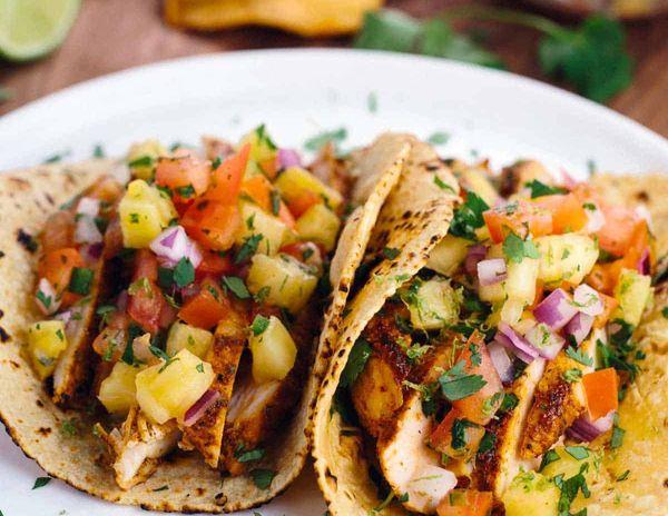 Spicy Chicken Tacos with Pineapple Salsa