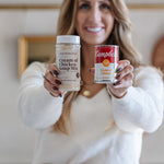 Janae Cox holding a can of Campbell's Cream of Chicken Soup Mix and a container of Campbell's Cream of Chicken Soup Mix in a kitchen setting.